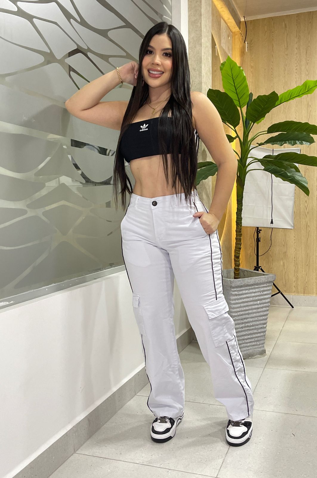 JEAN CARGO BLANCO REF : 1035