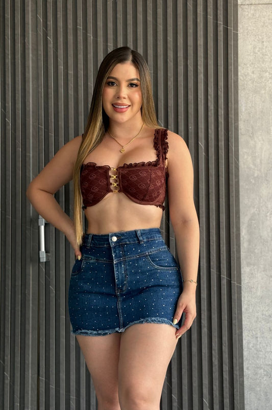 FALDA SHORT PEDRERIA  MUJER REF: 6162